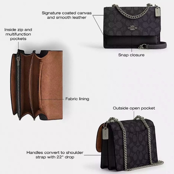 COACH MINI KLARE C9946 SIGNATURE CANVAS CROSSBODY BAG 🌟EUC🌟 - Picture 15 of 17